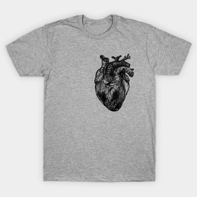 Black Heart T-Shirt by LydiaWoods